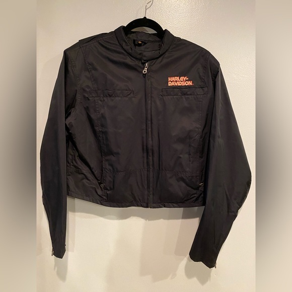Harley Davidson Womens Jacket RN 103819 CA 03402 Womens Size XL- Black/Orange - Picture 11 of 14